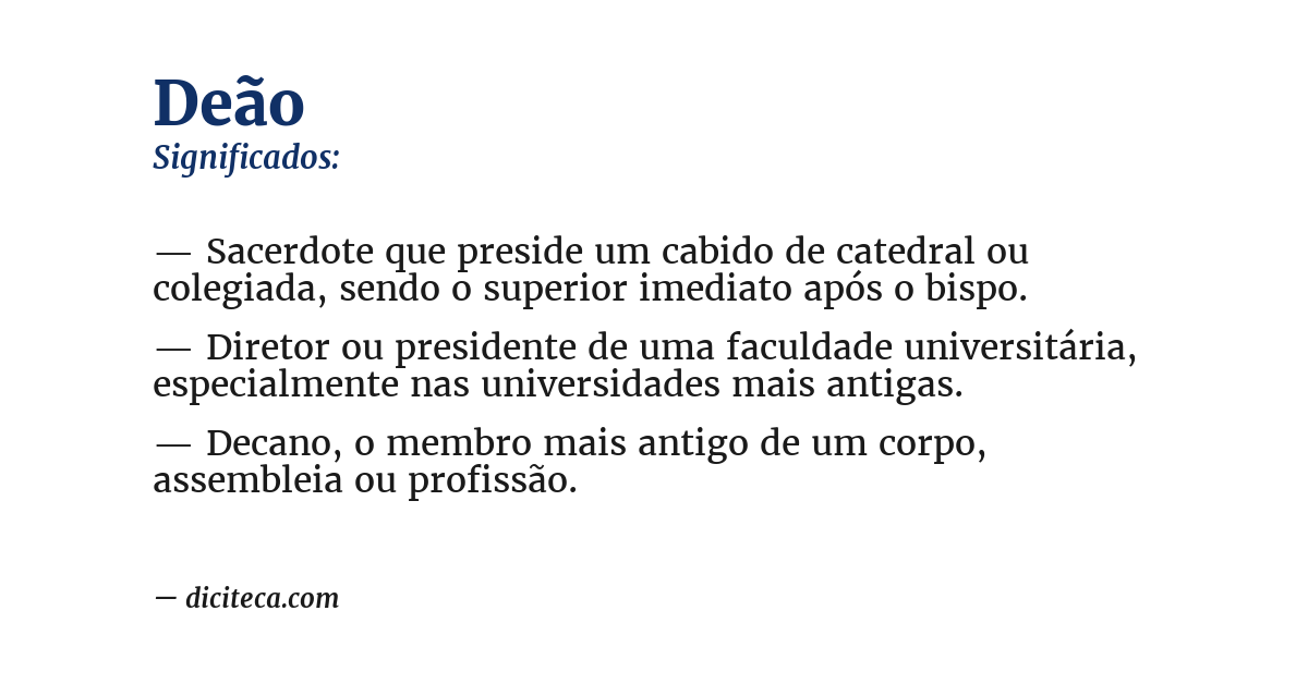 Significado de deão
