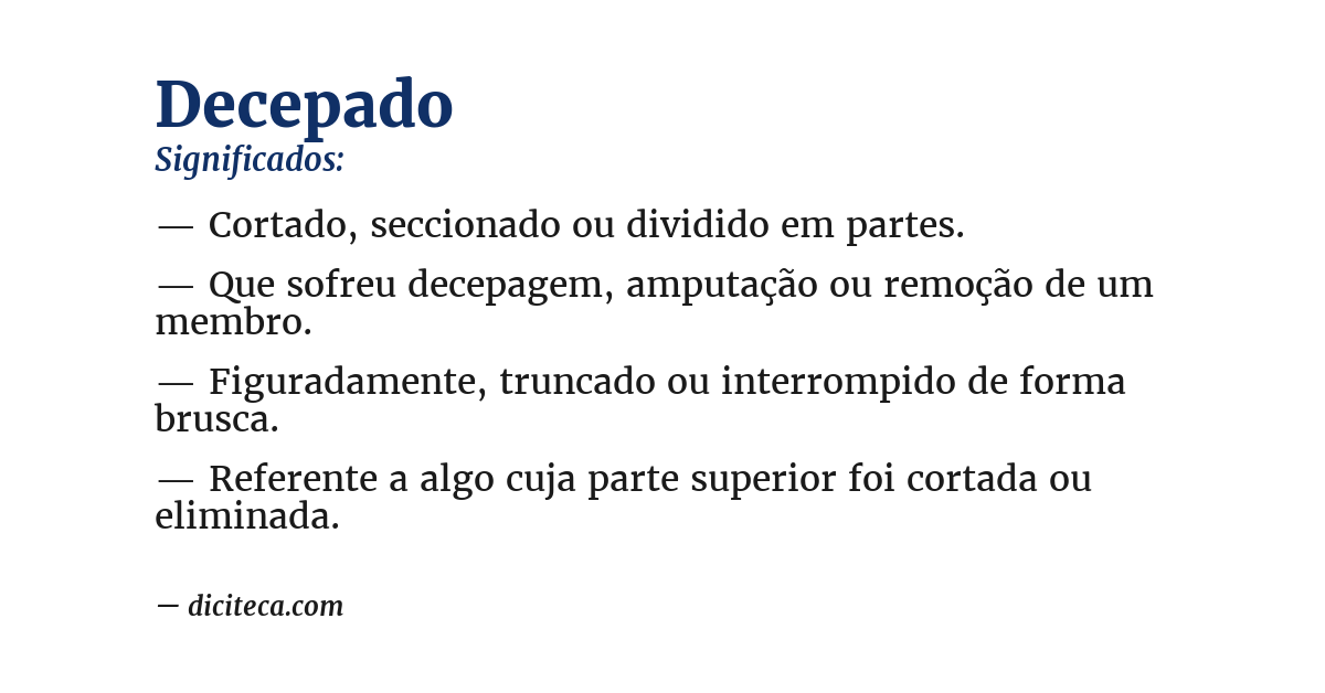 Significado de decepado