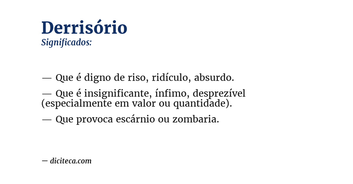 Significado de derrisório