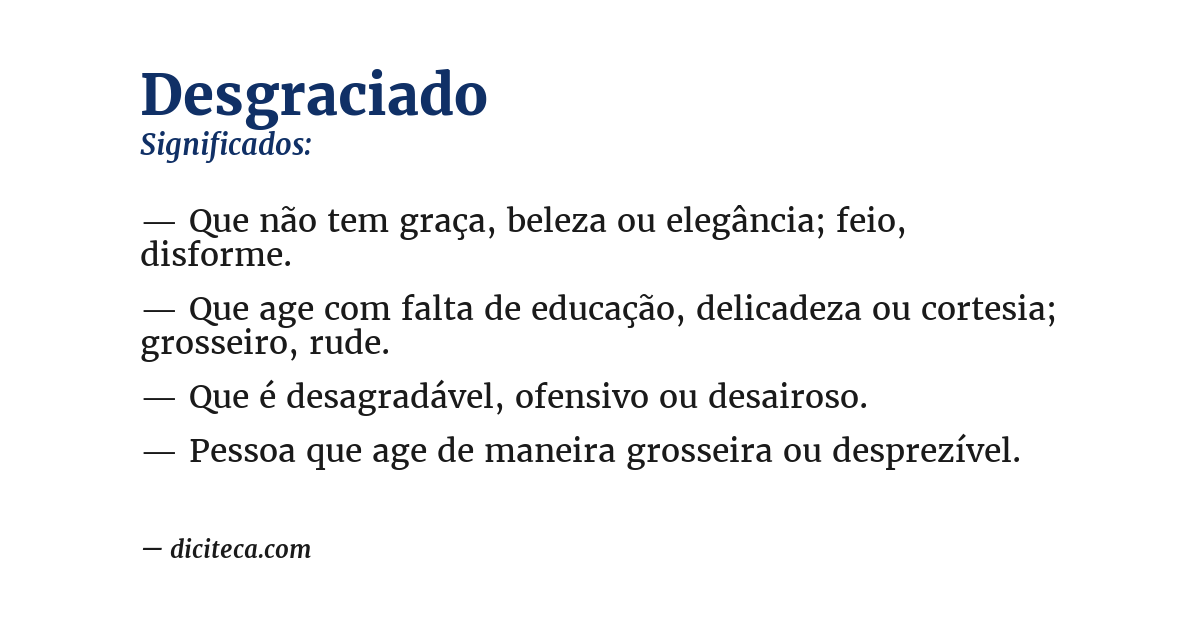 Significado de desgraciado