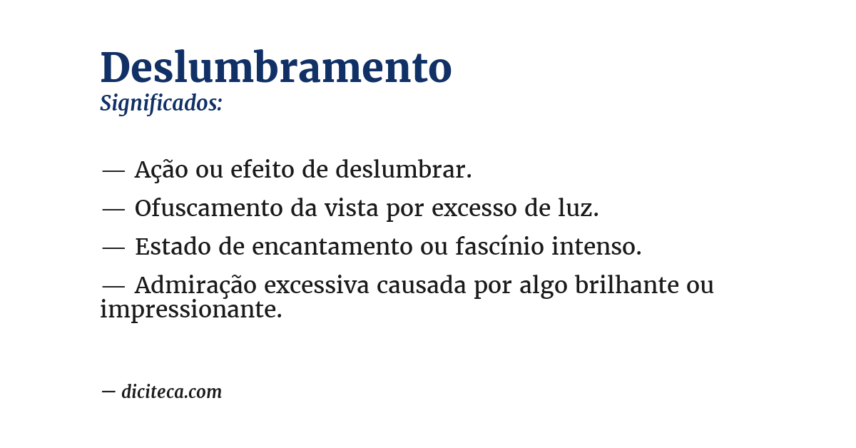 Significado de deslumbramento