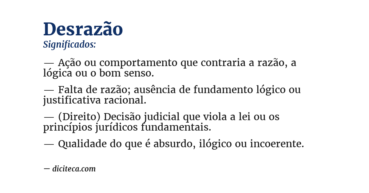 Significado de desrazão