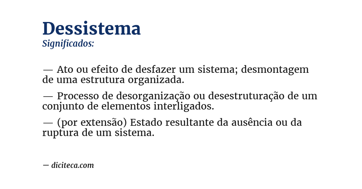Significado de dessistema