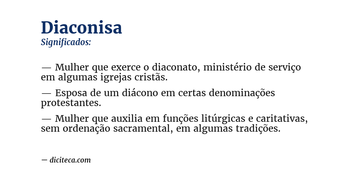 Significado de diaconisa