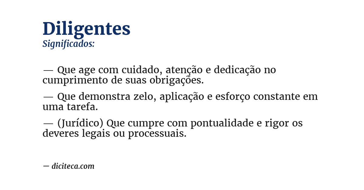 Significado de diligentes