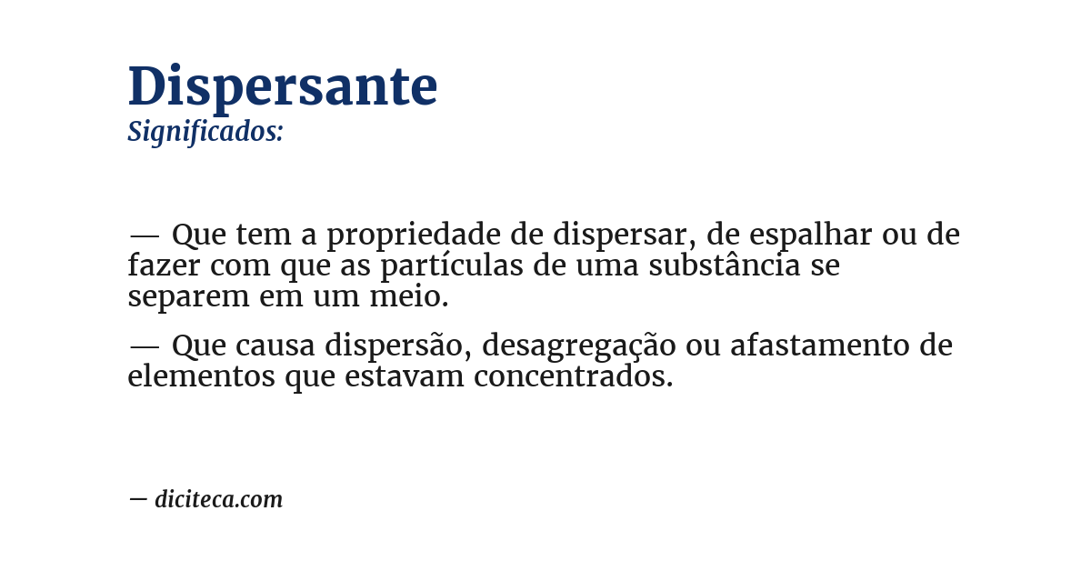 Significado de dispersante