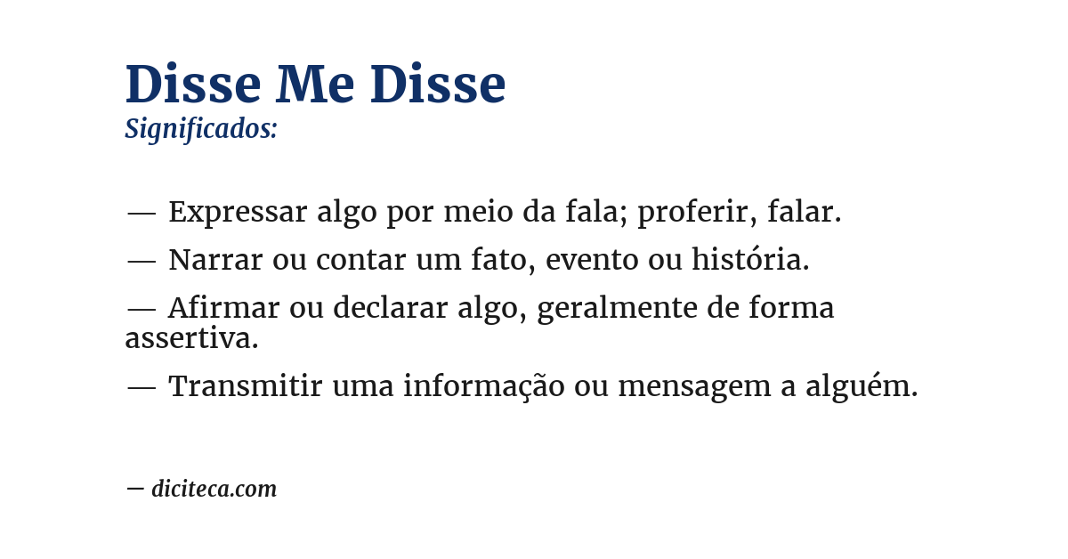 Significado de disse me disse