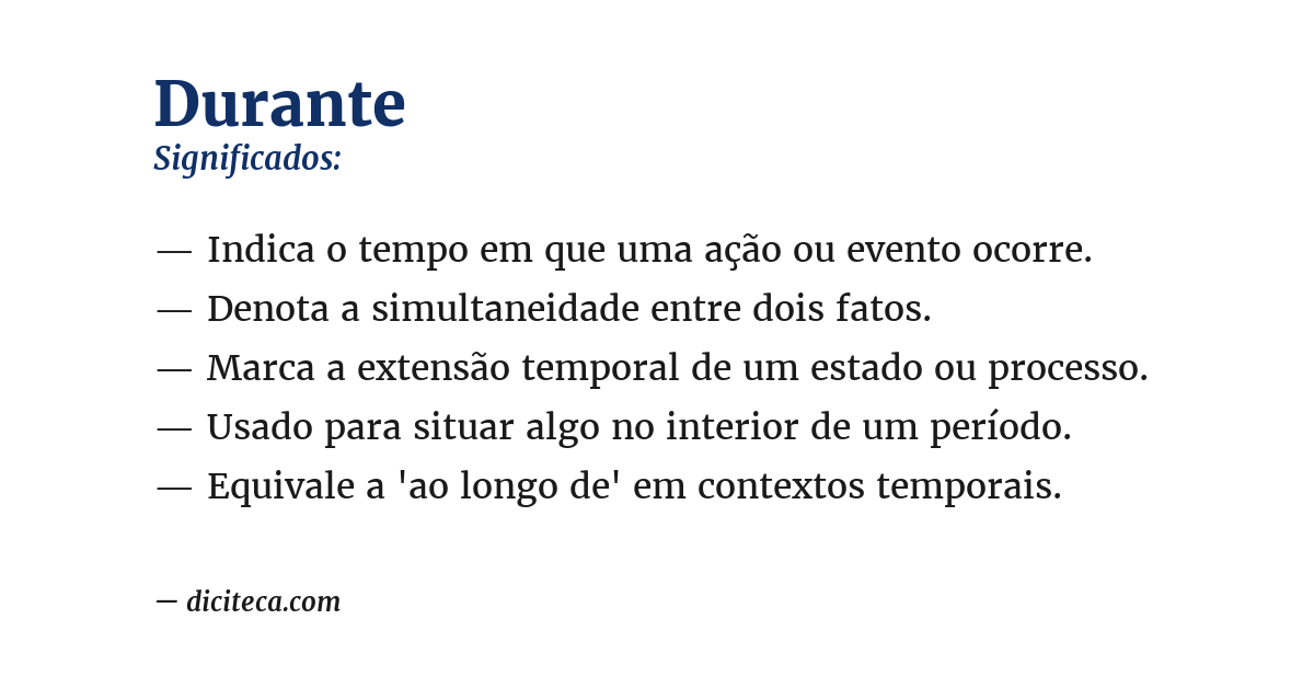 Significado de durante