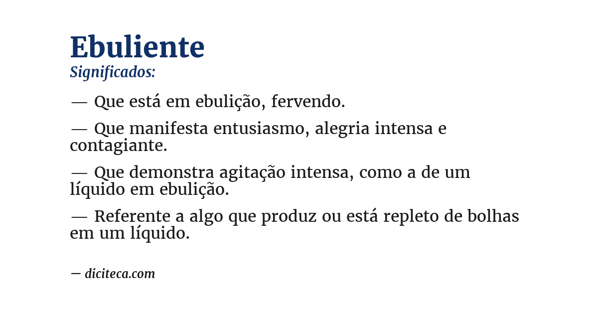 Significado de ebuliente