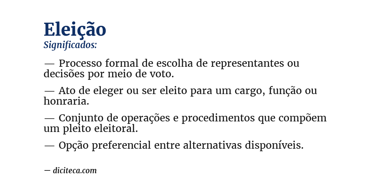Significado de eleição