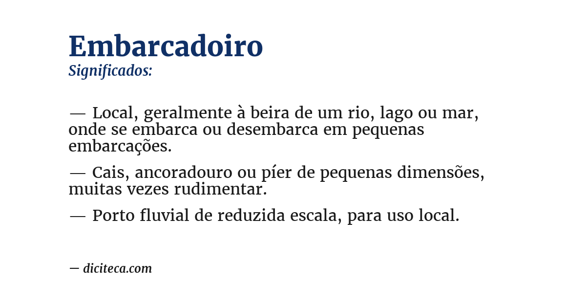 Significado de embarcadoiro