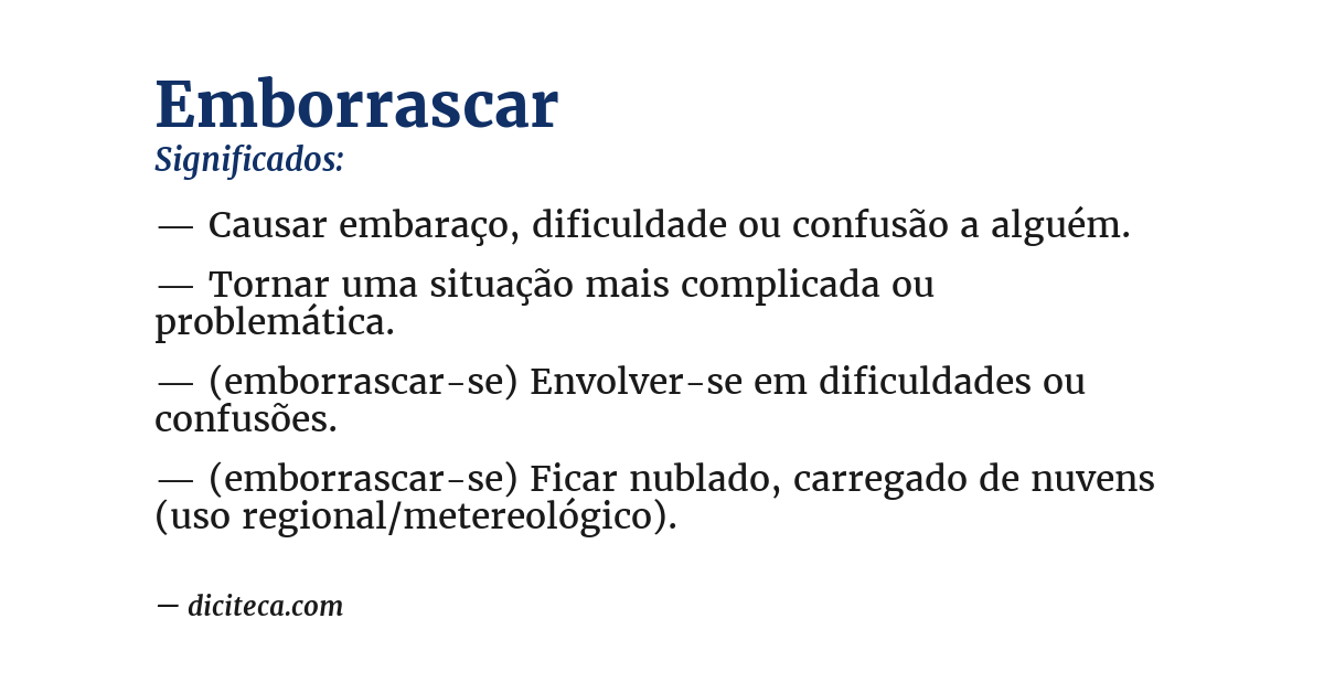Significado de emborrascar
