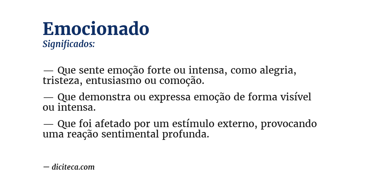 Significado de emocionado