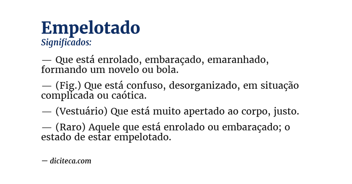 Significado de empelotado