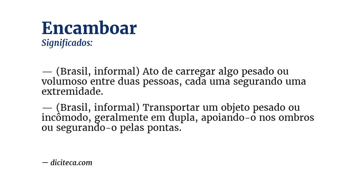 Significado de encamboar