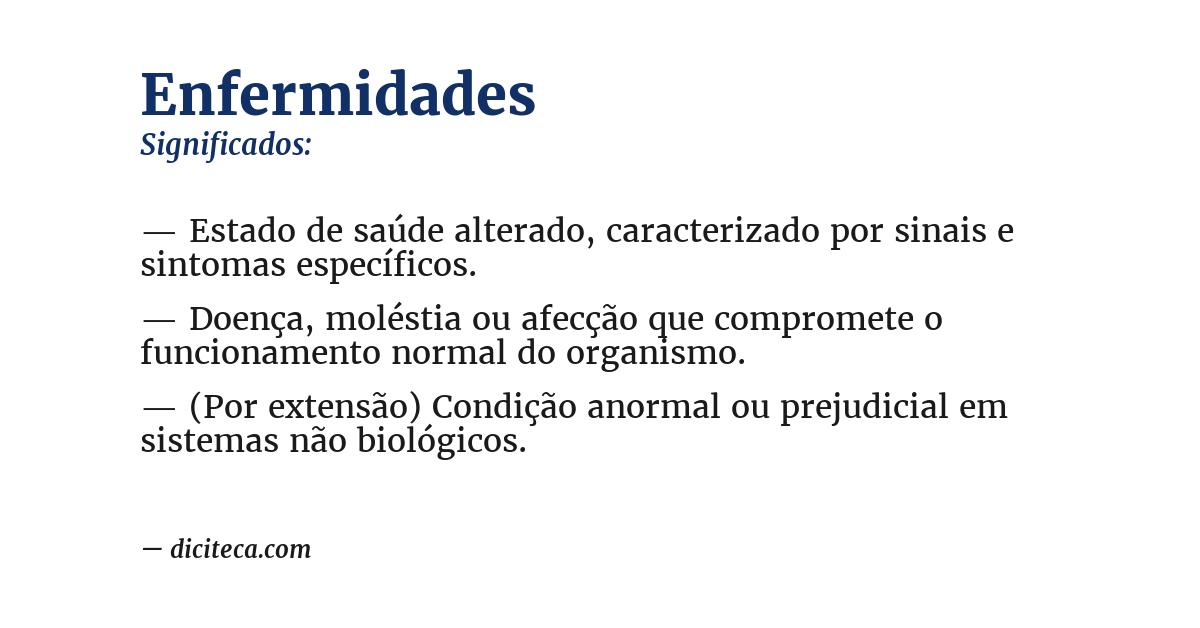 Significado de enfermidades