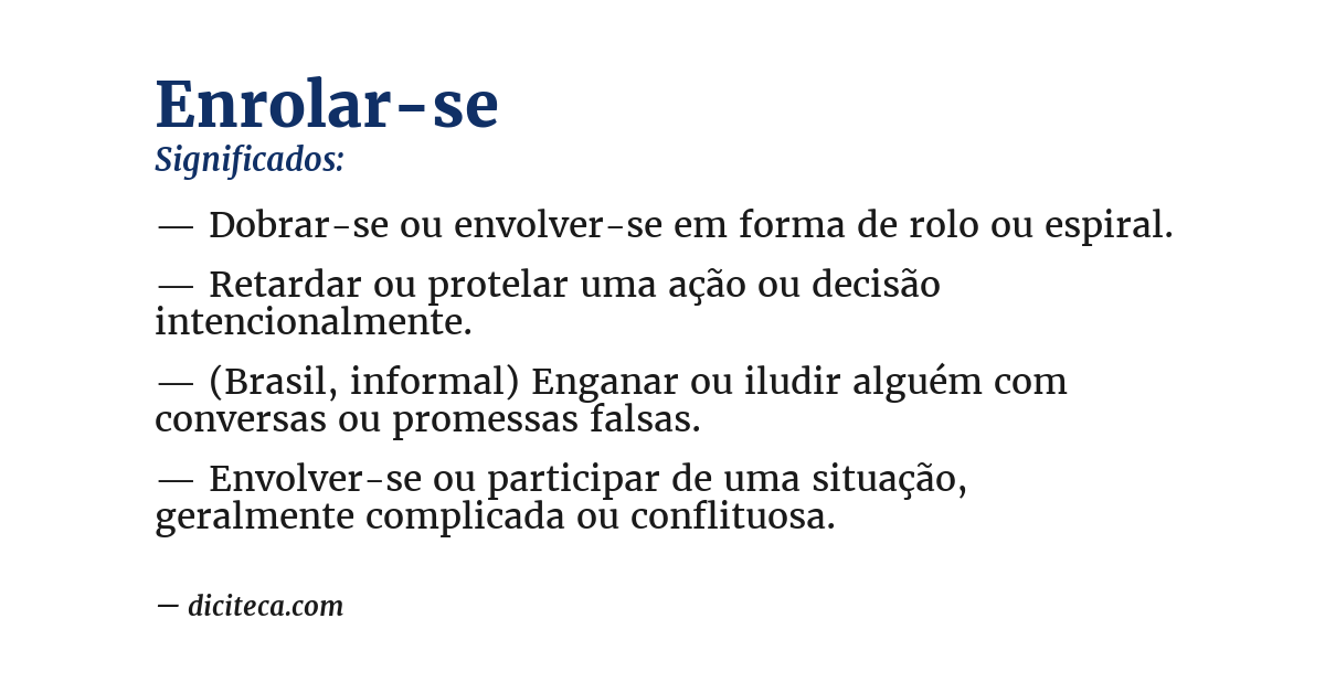 Significado de enrolar-se
