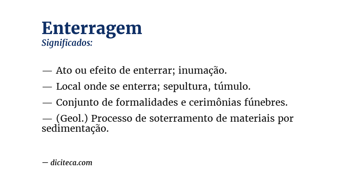 Significado de enterragem