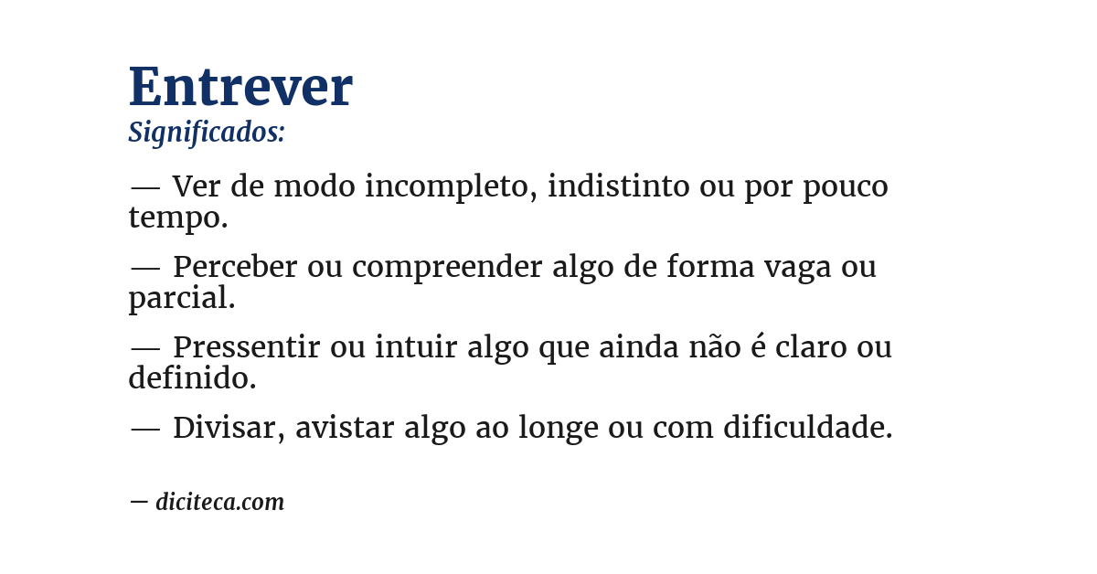 Significado de entrever
