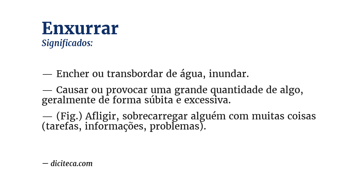 Significado de enxurrar