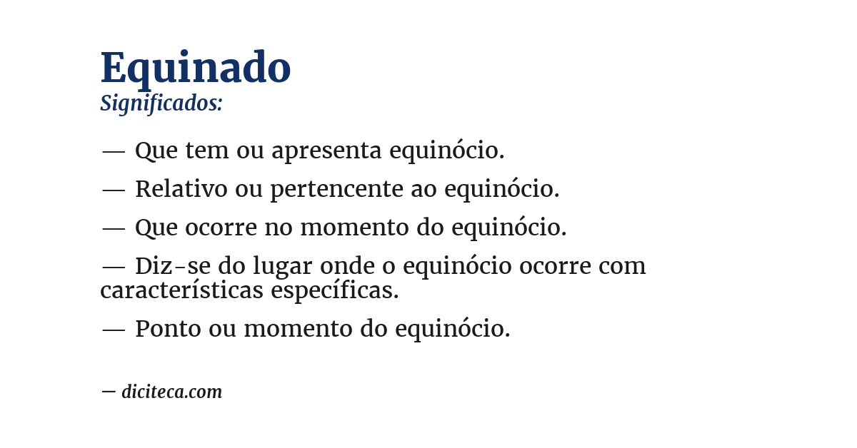 Significado de equinado