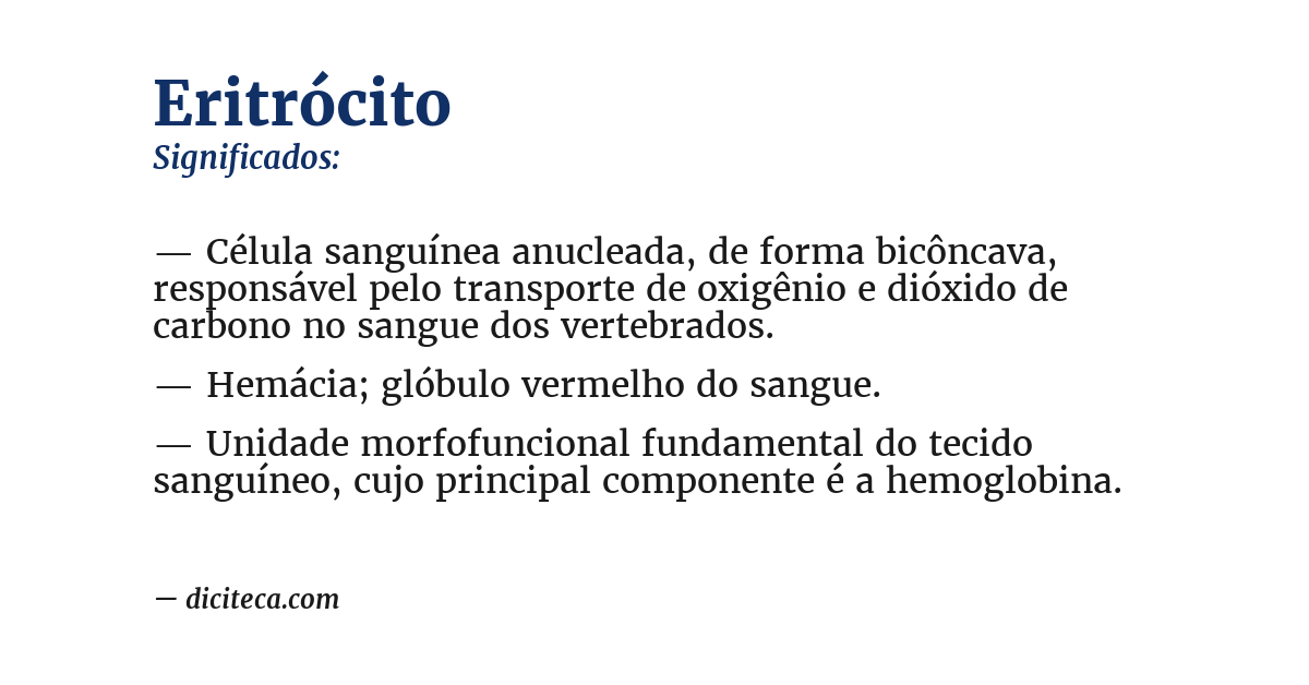 Significado de eritrócito