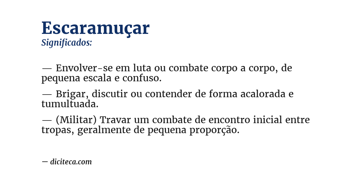 Significado de escaramuçar