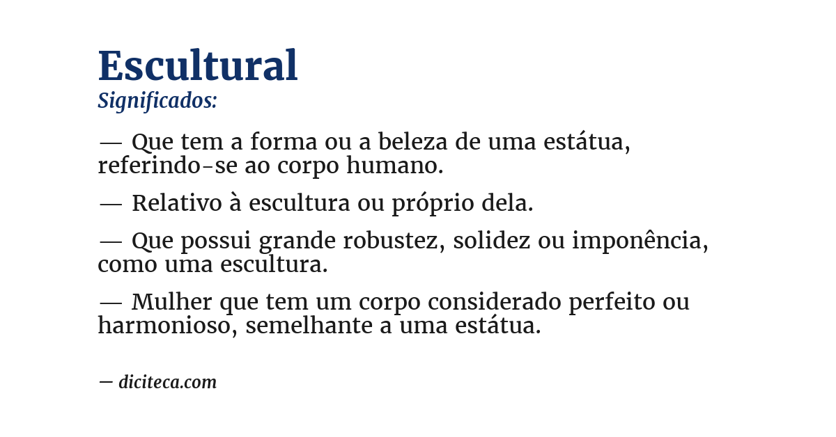 Significado de escultural