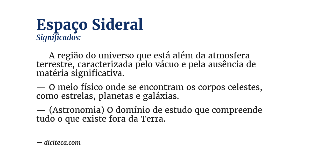 Significado de espaço sideral