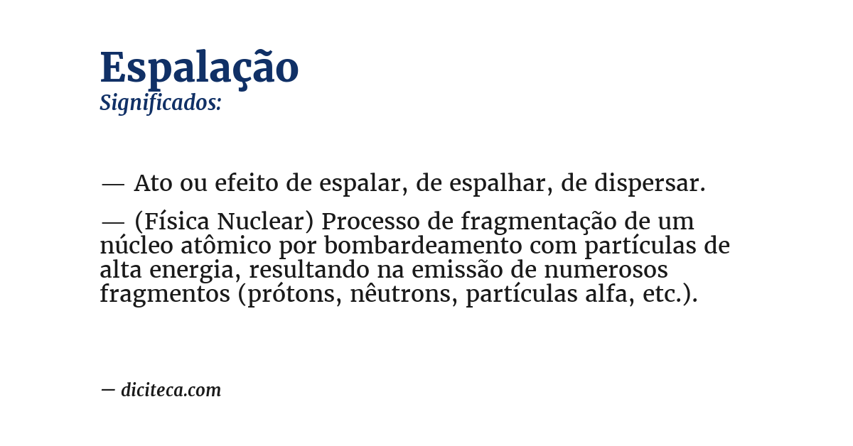Significado de espalação