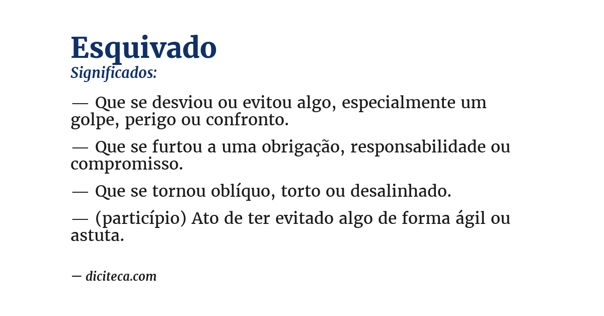 Significado de esquivado