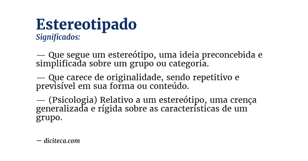 Significado de estereotipado