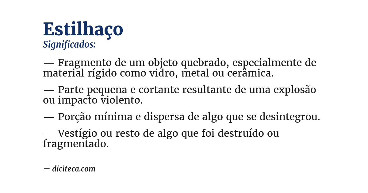Significado de estilhaço
