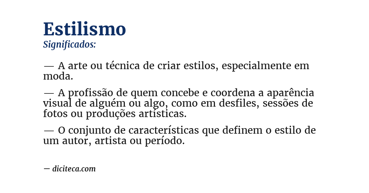 Significado de estilismo