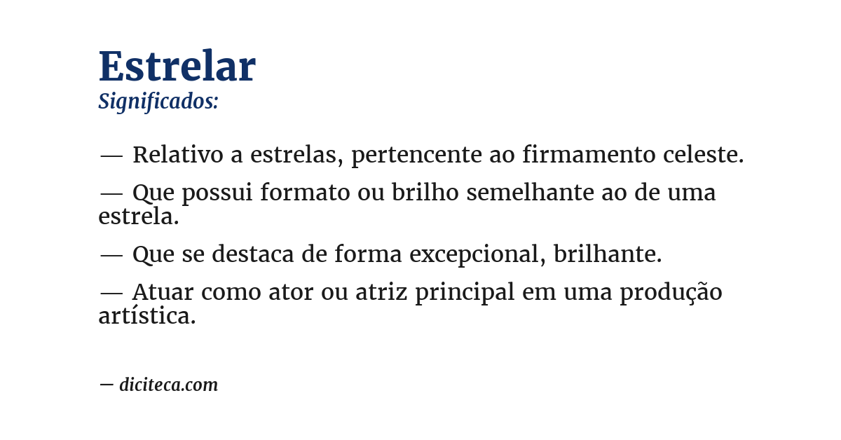 Significado de estrelar