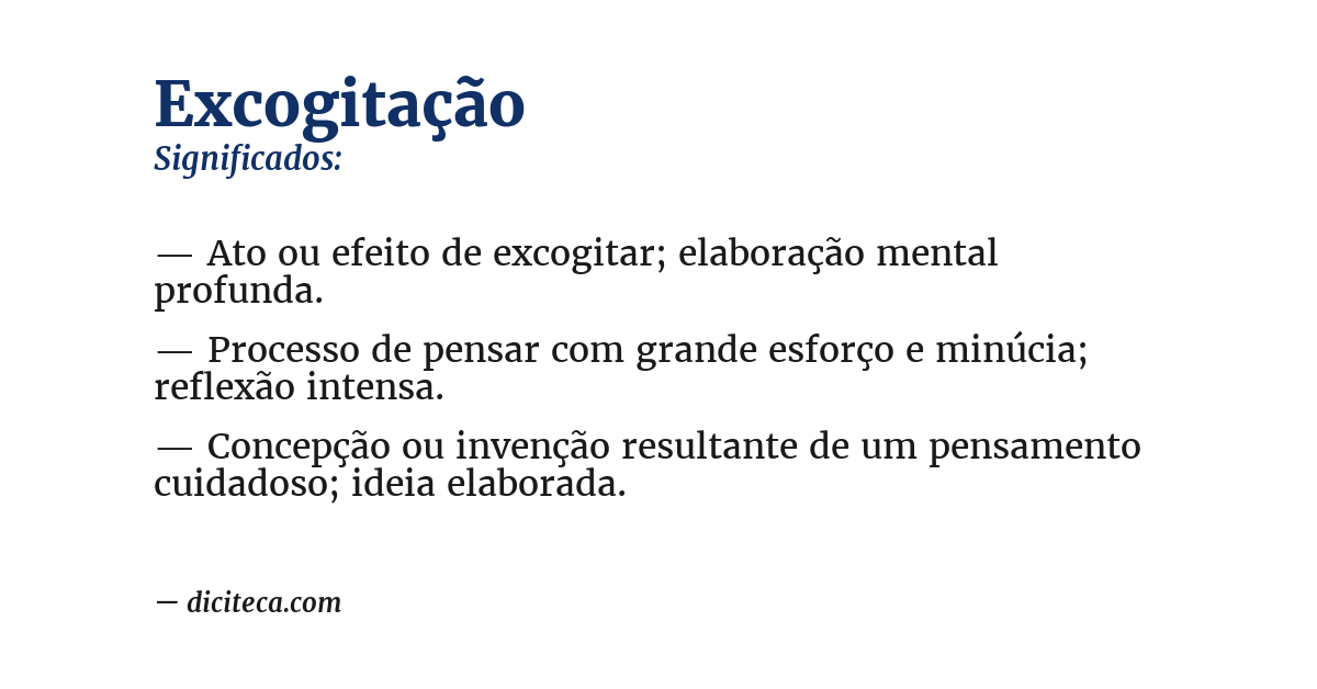 Significado de excogitação