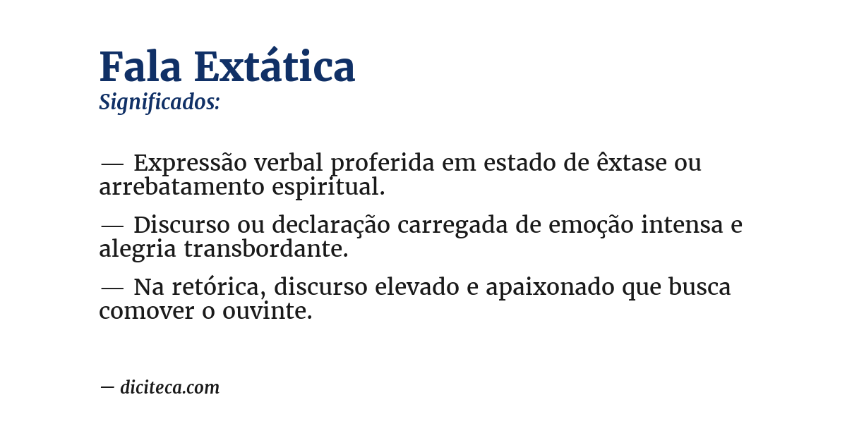 Significado de fala extática
