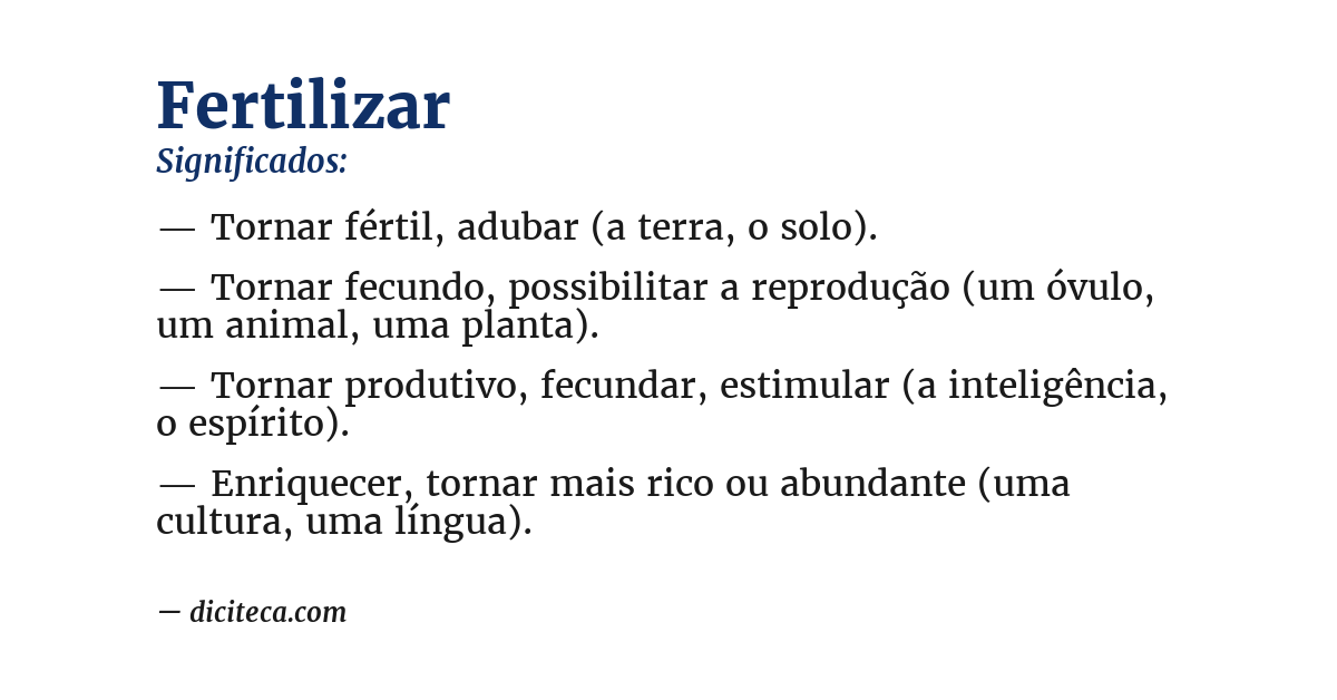 Significado de fertilizar
