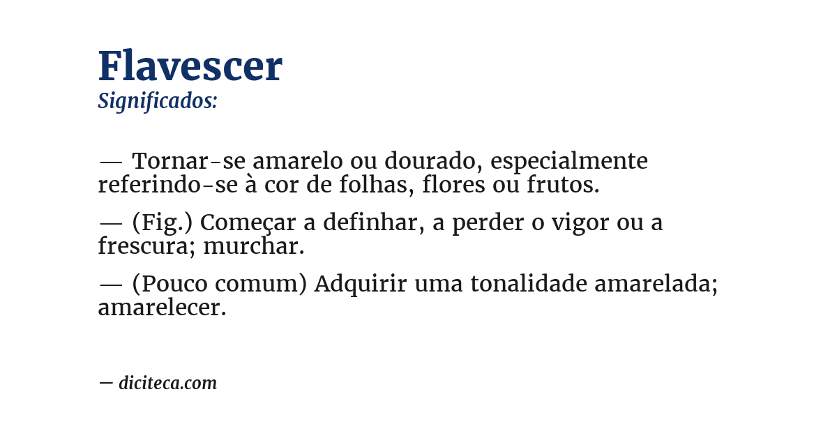 Significado de flavescer