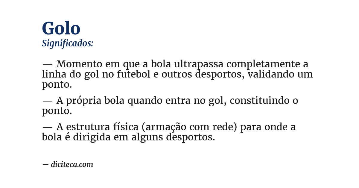Significado de golo