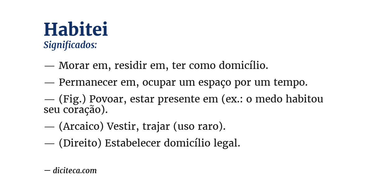 Significado de habitei