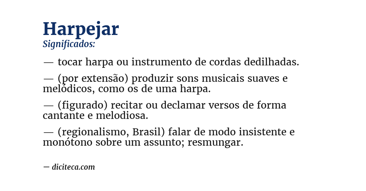 Significado de harpejar