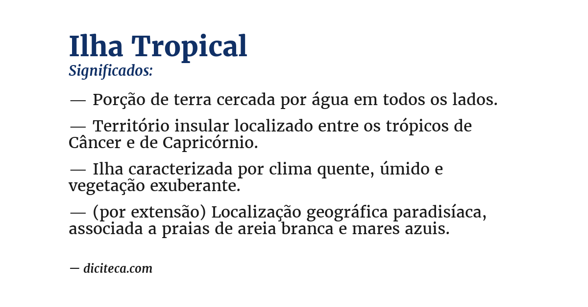 Significado de ilha tropical