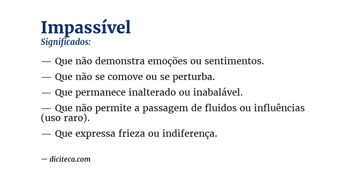 Significado de impassível