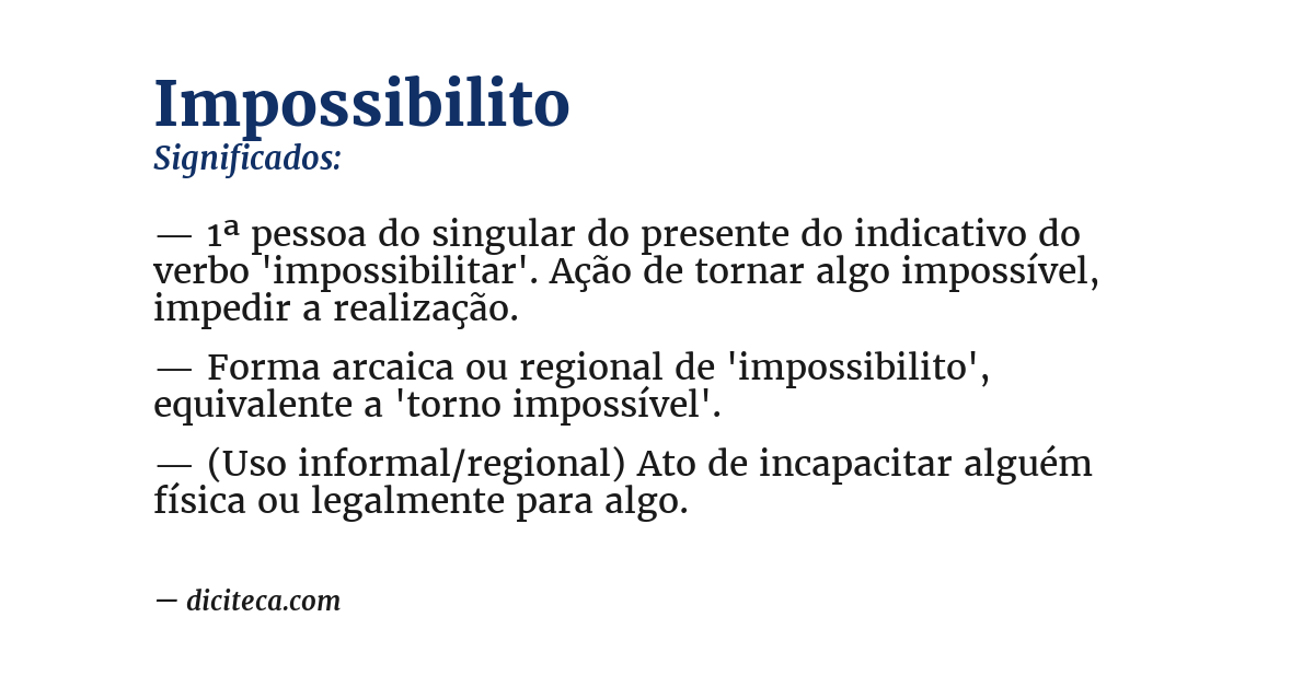 Significado de impossibilito