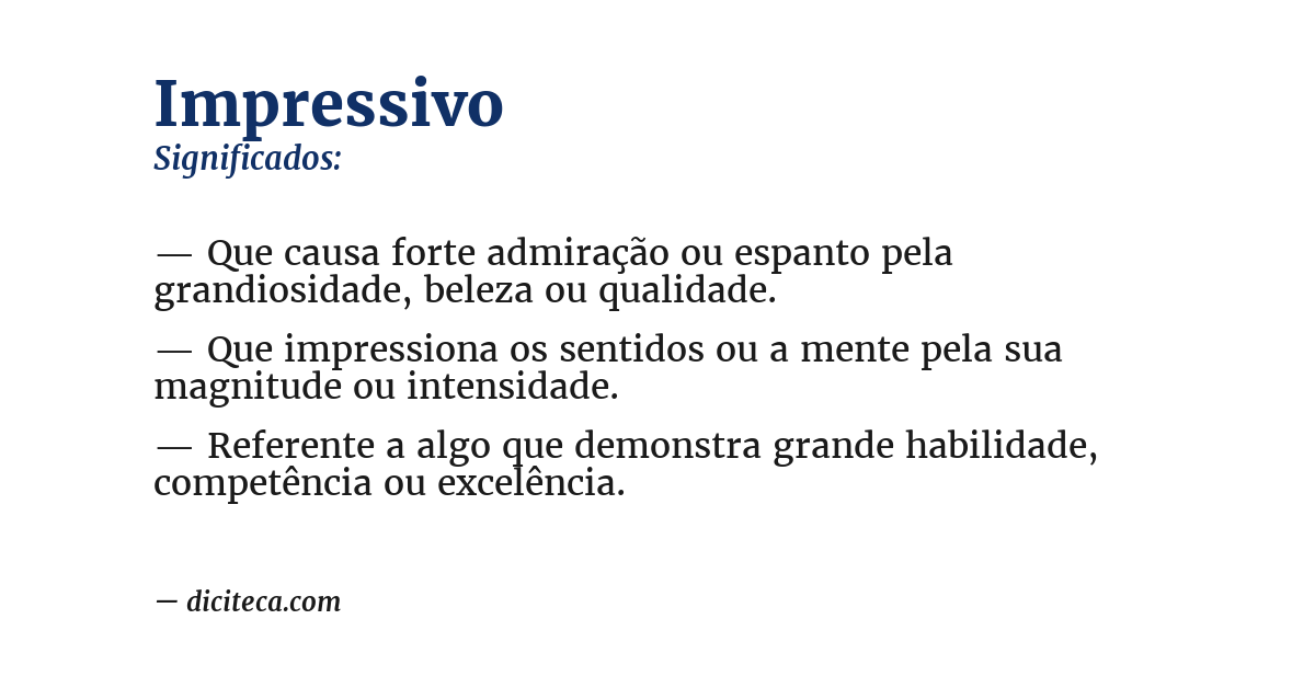 Significado de impressivo