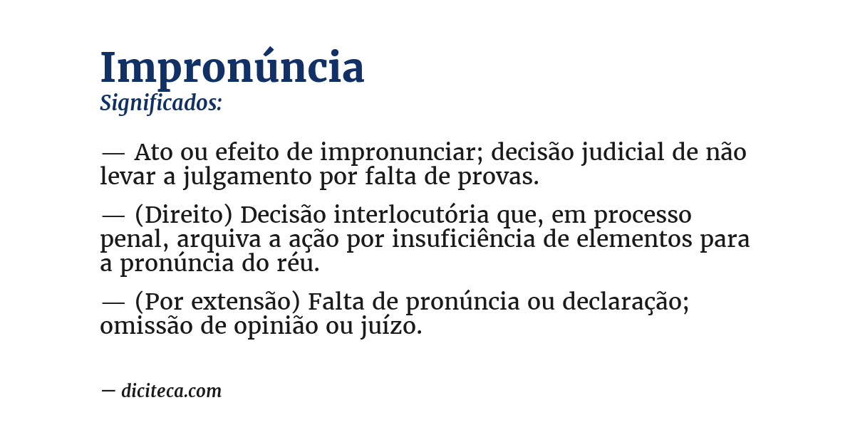 Significado de impronúncia