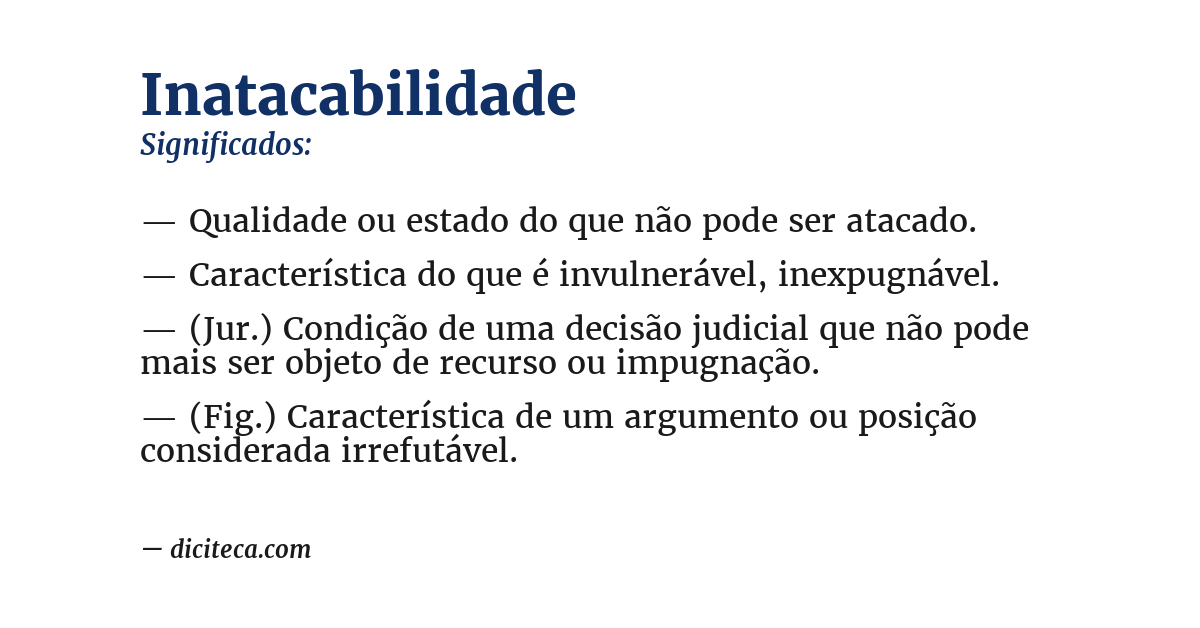 Significado de inatacabilidade
