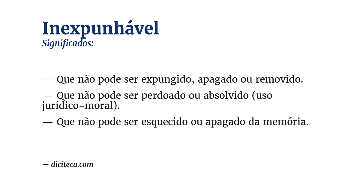 Significado de inexpunhável
