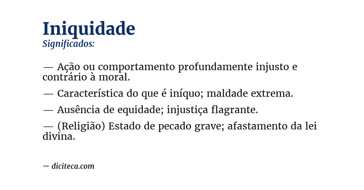 Significado de iniquidade